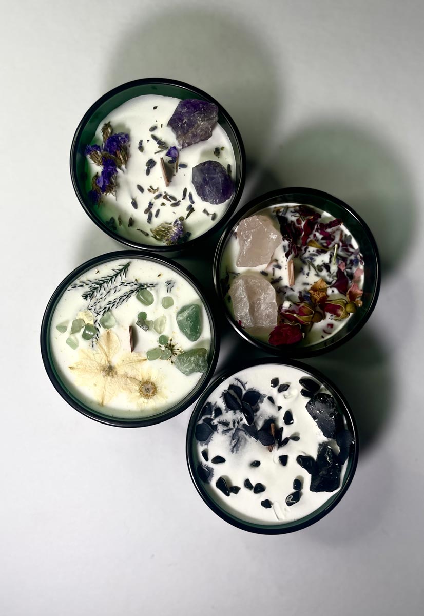 Hop Hare Kristály Gyertya Virágokkal – Kardok - Image 4